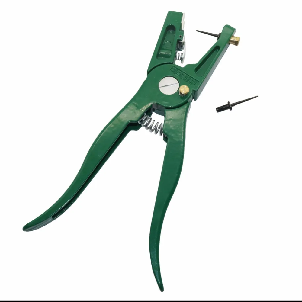 Alicates de etiqueta de oreja, dispositivo de Control de animales, pinzas de Espina de oreja de Metal verde, herramienta de identificación de vaca, oveja, conejo, envío gratis - imagen 5