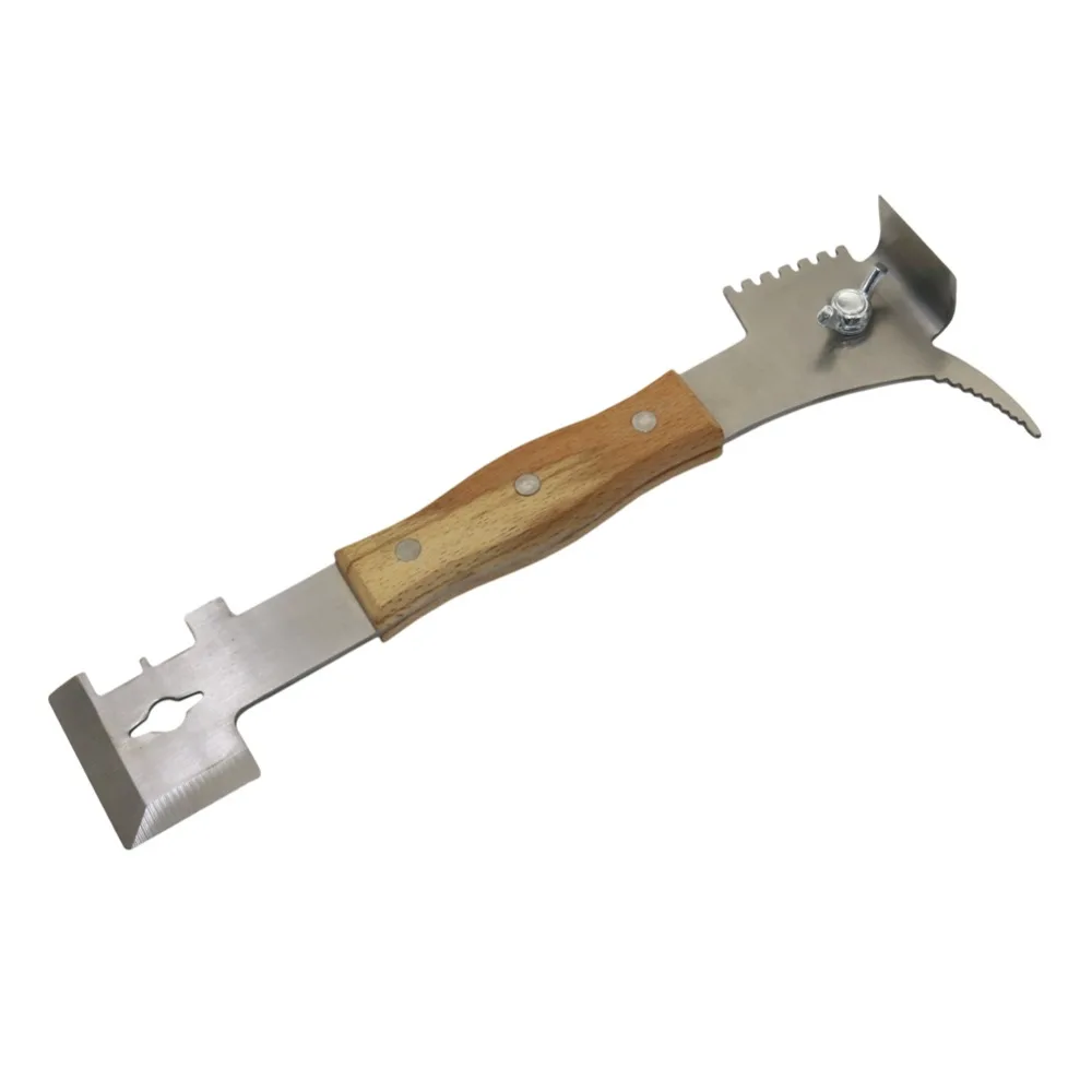 Raspador de apicultura de 7 funciones, herramientas para colmena con mango de madera, cuchillo para cortar miel, producto, colmena para suministros de apicultor, equipo - imagen 2