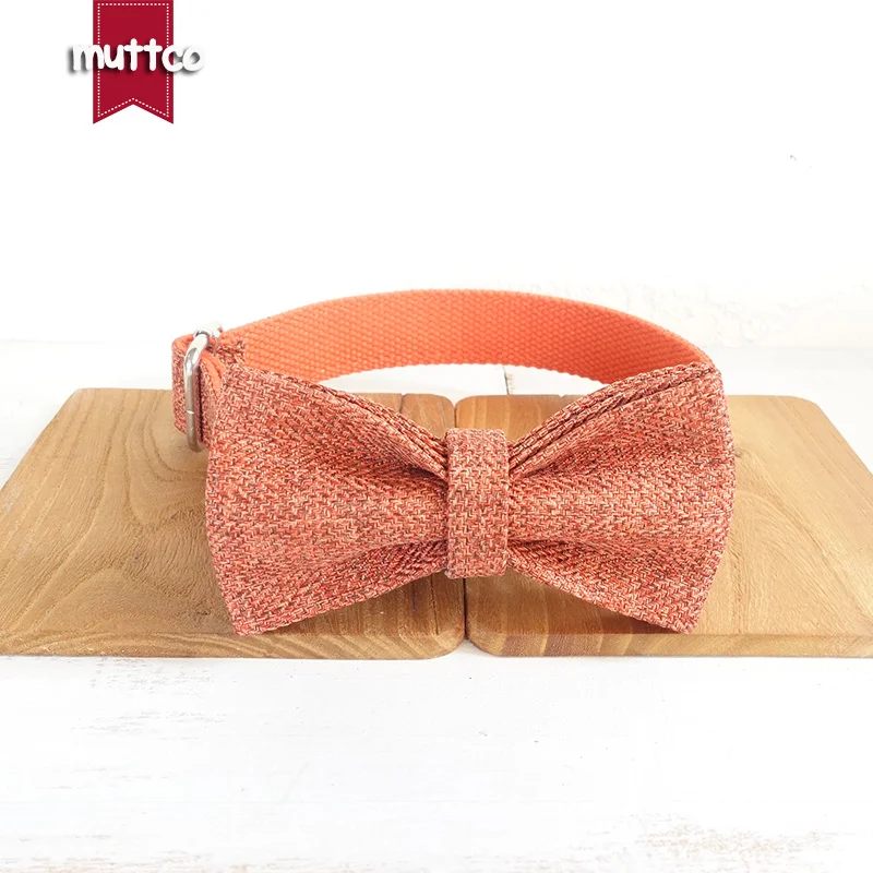 MUTTCO collar de cachorro hecho a mano EL traje naranja productos para mascotas de caballero collar de identificación personalizado para perros pequeños, medianos y grandes UDC069 - imagen 4