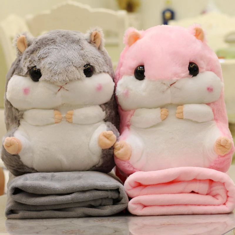 Cojín decorativo de hámster de dibujos animados, almohada de mano cálida con manta suave, bonito cojín, cojines de cintura lavables - imagen 5