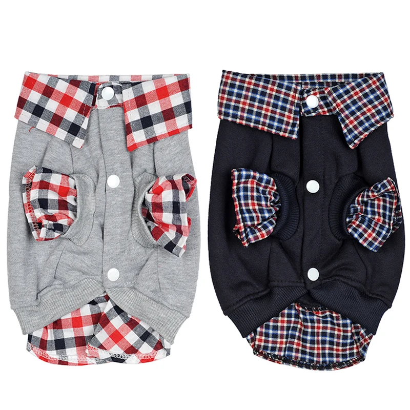 Abrigos a cuadros para perros pequeños, chaquetas transpirables, Polo para cachorros, camiseta para mascotas, ropa para Chihuahua, 2 colores - imagen 2