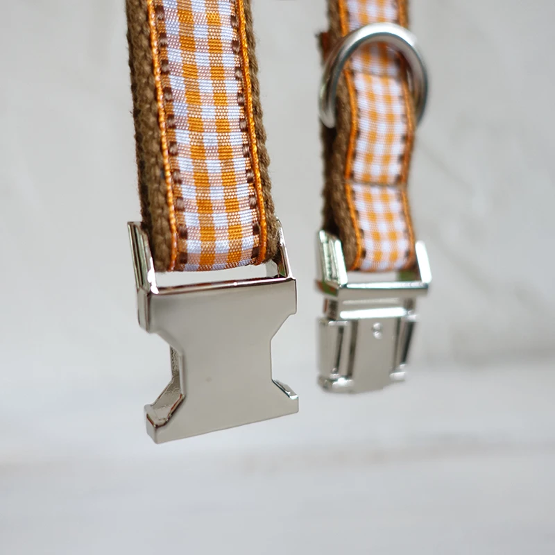 MUTTCO Collares personalizados para cachorros y mascotas con nombre, collar de venta al por menor, collar para perros grabado, collar para perros THE MARRON PLAID, 5 tamaños UDC013 - imagen 3