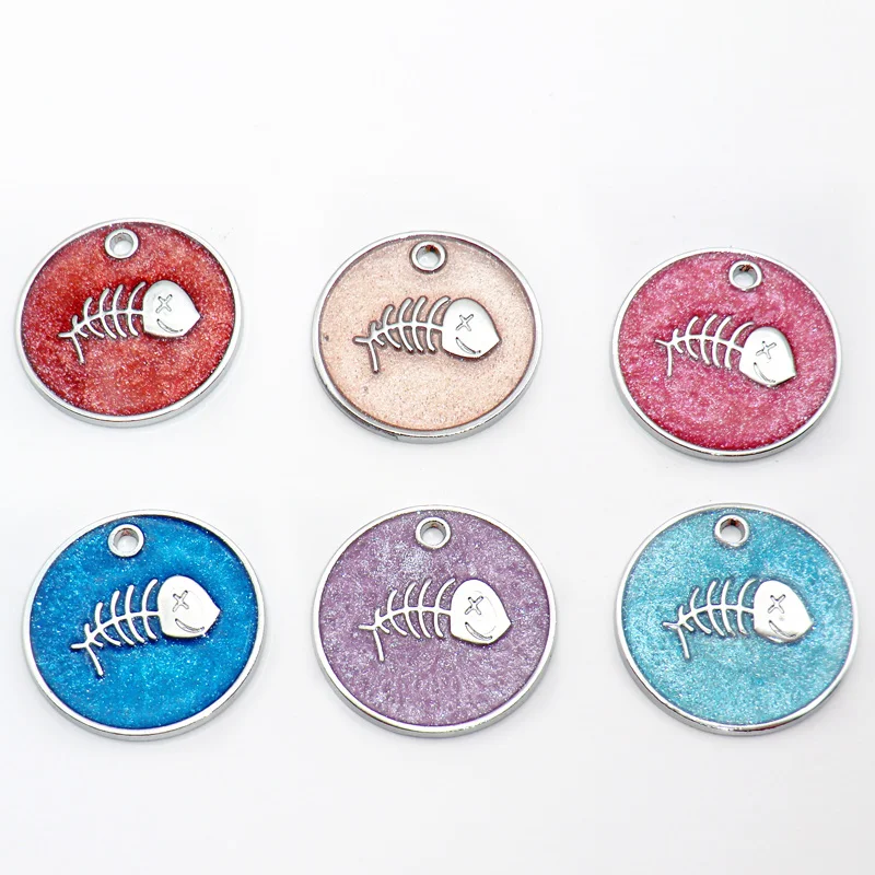 Etiqueta de identificación personalizada para perro, colgante con placa con nombre para mascotas, 20 piezas, venta al por mayor - imagen 2