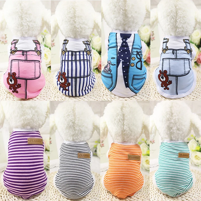 Chaleco de dibujos animados para perro, 8 estilos, ropa de verano para mascotas, camiseta, abrigo para cachorro, disfraz para Chihuahua, talla XS-XXL, ropa para mascotas ZL86 - imagen 3