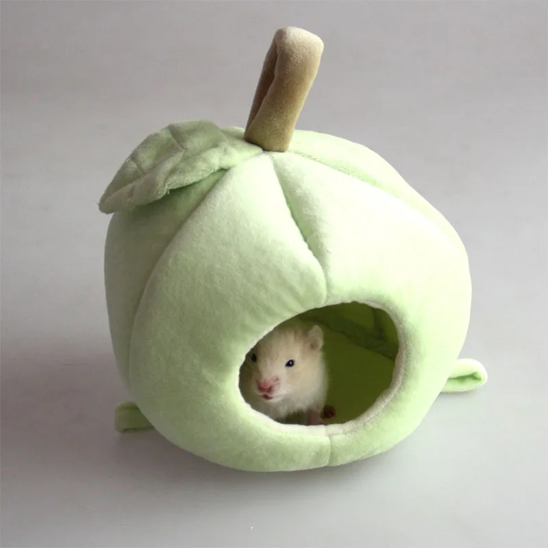Mini jaula pequeña de manzana para mascotas, nido cálido de invierno, cueva, túnel, tubo de juguete para hámster, ardilla, animales, accesorios para el hogar, suministros para mascotas - imagen 4