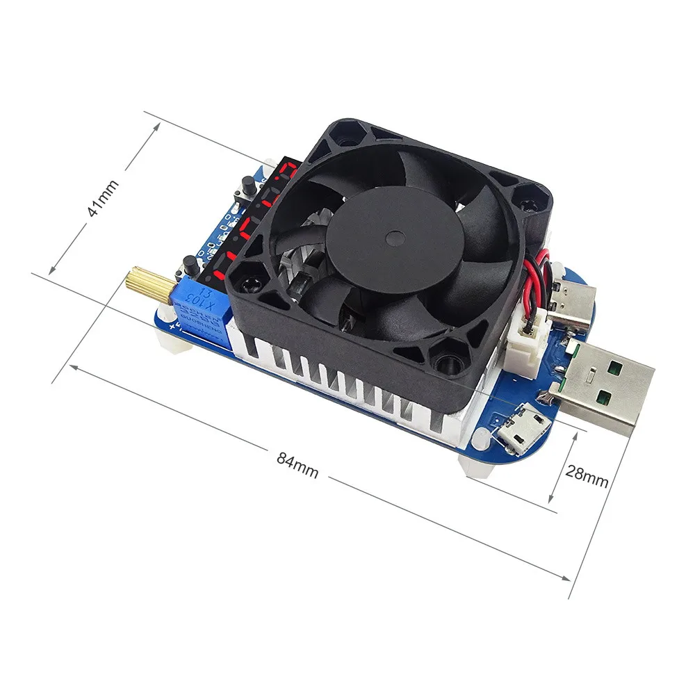 Resistencia de carga electrónica de gatillo HD35 HD25, probador de batería de descarga USB de 35W para disparador QC2.0/3,0, corriente de voltaje ajustable - imagen 4