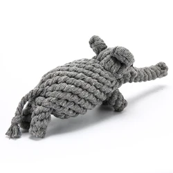 Juguete dental de cuerda trenzada para perros con forma elefante