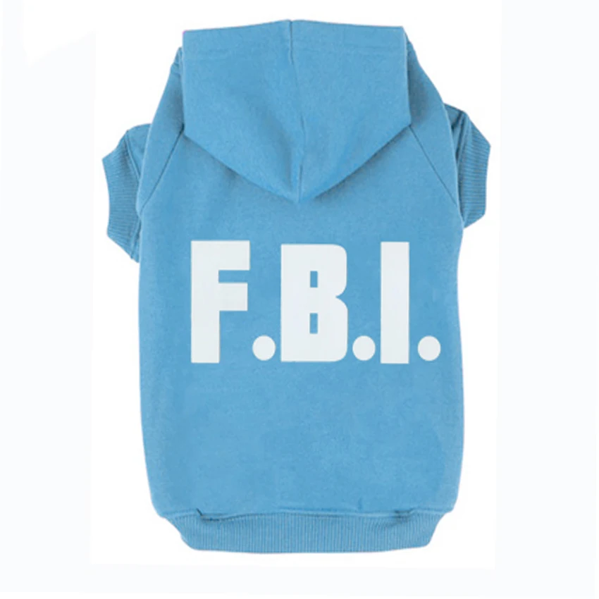 Ropa para perros con estampado del FBI, sudaderas con capucha, jerséis, chándales para el cuidado de la taza de té de Chihuahua y perros grandes - imagen 4