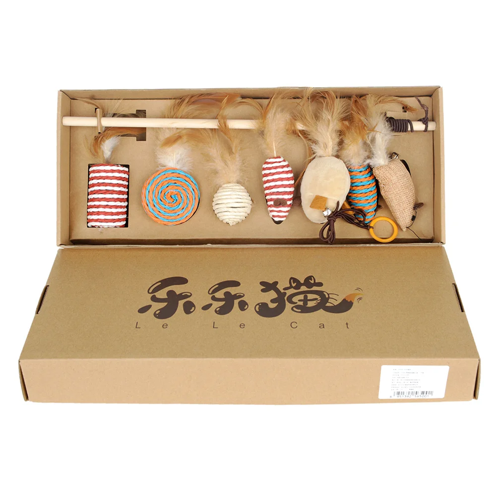 Hoopet-varita de juguete para gatos, juguete interactivo con bola de plumas, ratón, para entrenamiento de mascotas - imagen 4