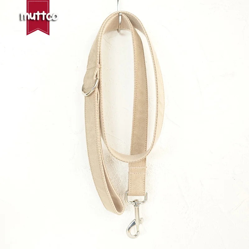 MUTTCO vende al por menor collar de perro de diseño propio THE LADY hecho a mano marrón claro 5 tamaños collar y correa de perro de poliéster satinado y nailon UDC027 - imagen 3