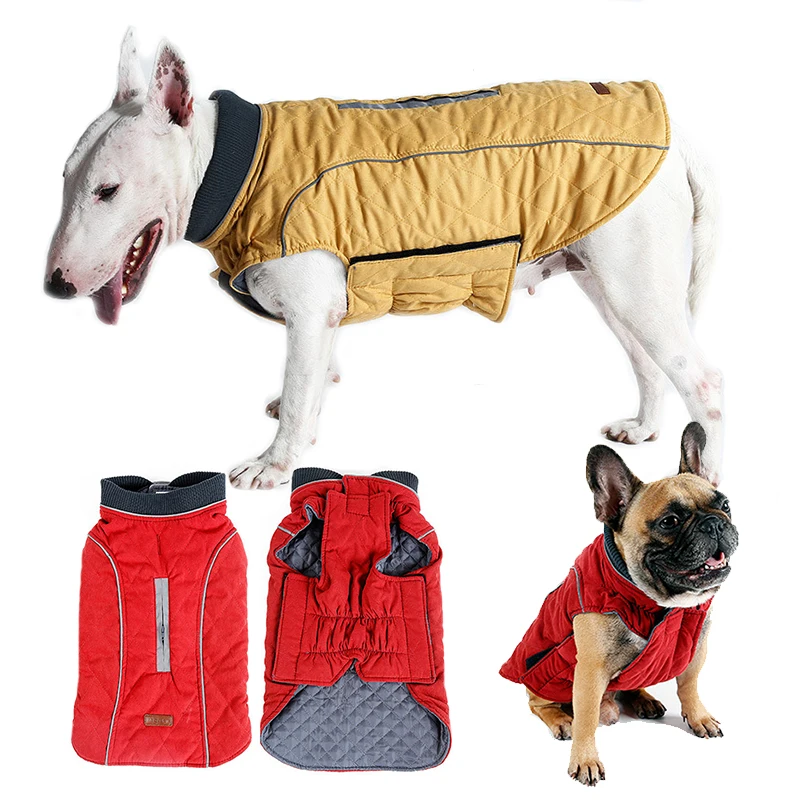 Ropa para perros XS-3XL, chaqueta de invierno para perros, Abrigo acolchado con diamantes reflectantes repelente al agua para perros pequeños, medianos y grandes, Bulldog Pug