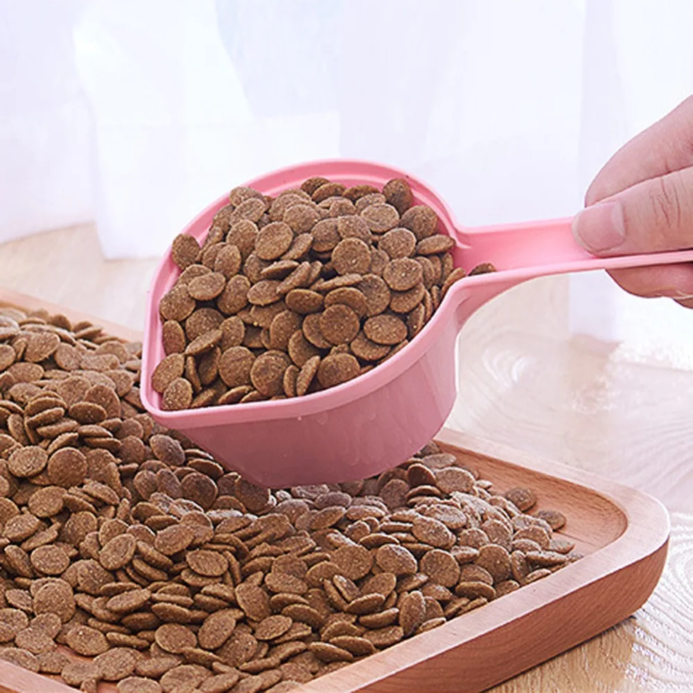 Pala de alimentación de plástico multicolor para mascotas, cuchara de comida para gatos, alimentador de alimentos de gran capacidad para perros, producto de accesorios para mascotas, 1 ud.