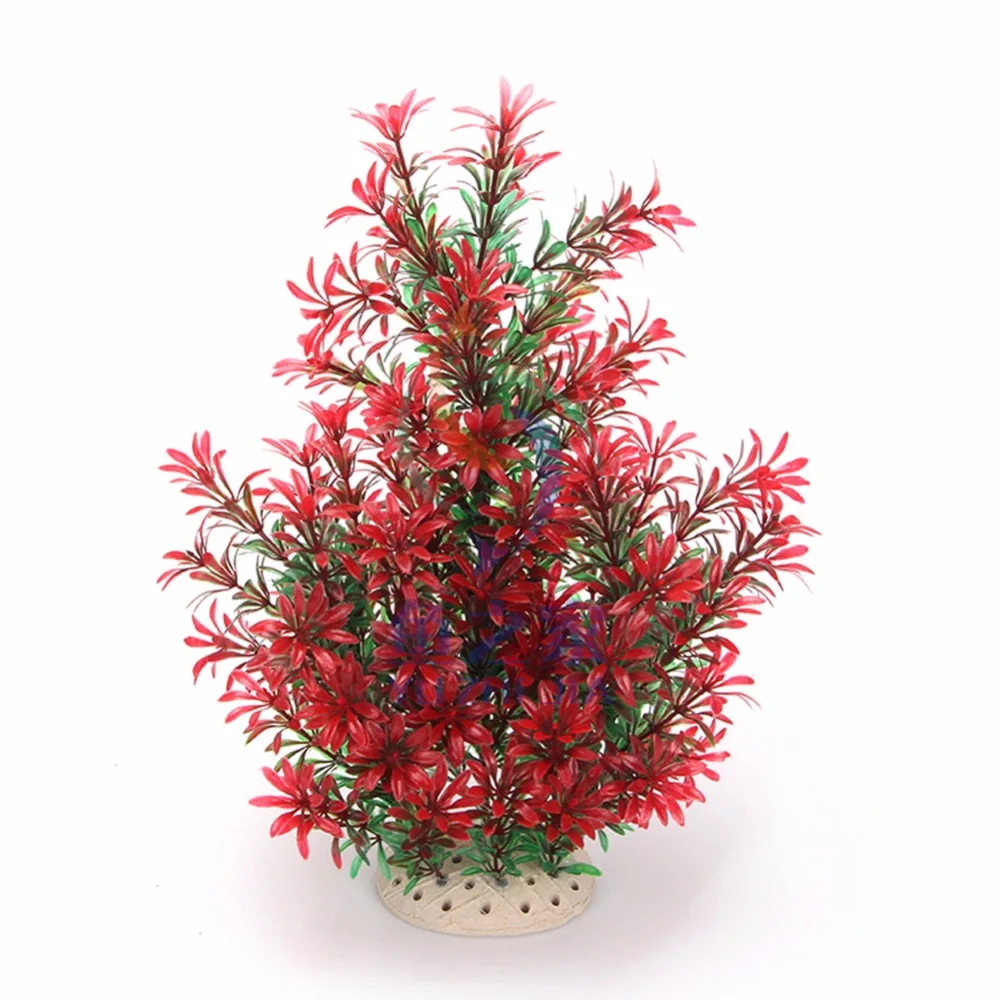 Plantas artificiales de simulación para decoración de Acuario, ornamento de malas hierbas acuáticas, hierba para pecera, akvaryum dekor, 1 ud.