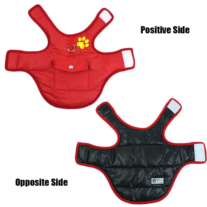 Abrigo de algodón cálido para perros, chaquetas impermeables de doble cara para mascotas, ropa de invierno para Yorkies, Chihuahua, perros pequeños y grandes, 7 tamaños - imagen 3