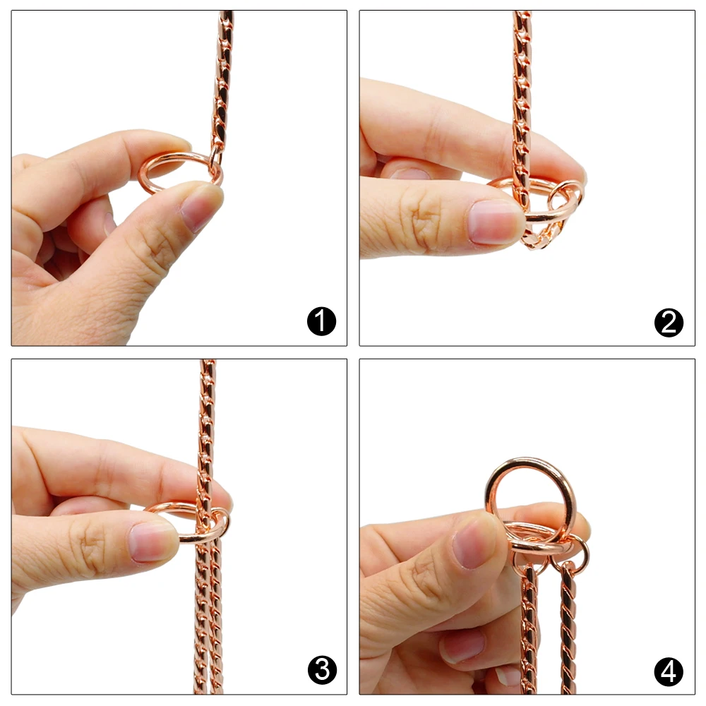 Gargantilla de alta calidad para perro, cadena de serpiente, Collar de entrenamiento de Metal pesado para mascotas, collares antideslizantes dorados para perros medianos y grandes, Pitbull - imagen 4