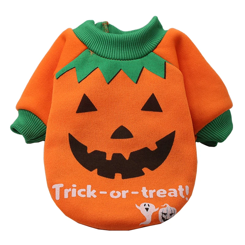Disfraz de calabaza para mascotas de Halloween para perros, gatos, ropa navideña para cachorros, Sudadera con capucha, jerséis de Yorkshire maltés, suéteres, ropa - imagen 5
