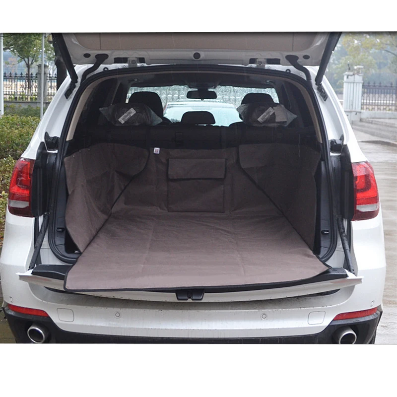 Estera impermeable para mascotas, portadores para perros, cubierta segura para forro de carga, Protector de viaje para coche lavable, funda para asiento trasero, bolsillos para barrera para mascotas SUV - imagen 3