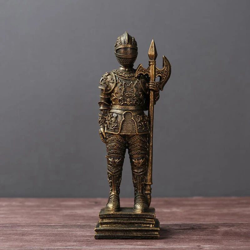 Figuras de soldado romano Vintage europeo Artificial, miniaturas, guerrero para sala de estar, decoración del hogar, adorno de resina, regalo del Día de San Valentín - imagen 5