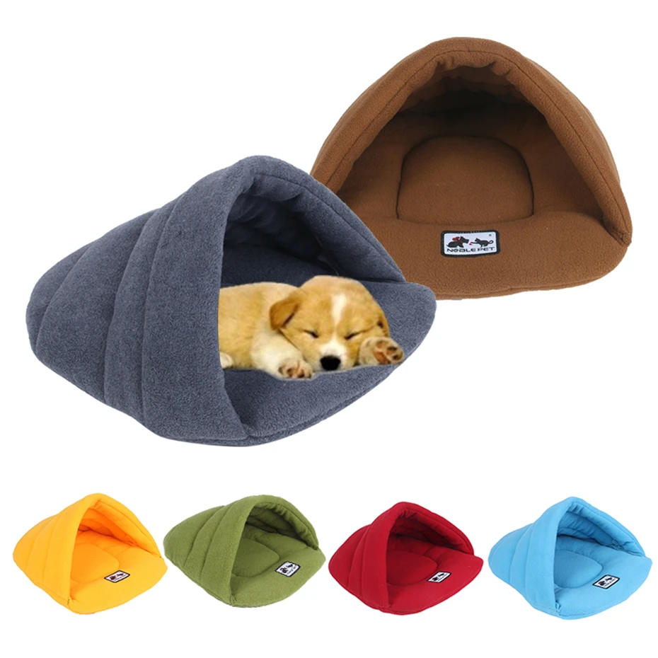 Camas de lana Polar suave para perros, esterilla caliente para mascotas, perrera para cachorros pequeños, saco de dormir para gatos, cueva, nido, invierno, 6 colores - imagen 4