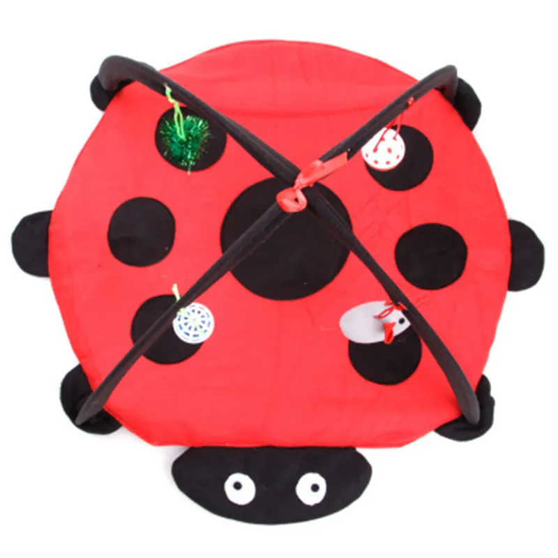 Cama de juguete para gatos, tienda que sonará transpirable, campana divertida de dibujos animados verde, hamaca para mascotas, sonajero para gatos, juguete divertido - imagen 4