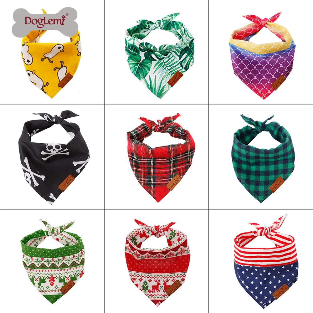 Bufanda para perros, Bandana para perros, babero, Bandana para mascotas, accesorios para mascotas, vendaje Triangular, lazo ajustable para cachorros y gatos, perros medianos y grandes