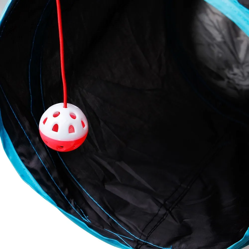 Túnel plegable con bola para gato, juguete divertido para mascota, tienda de campaña, 4 agujeros, suministros para gato, envío gratis - imagen 5