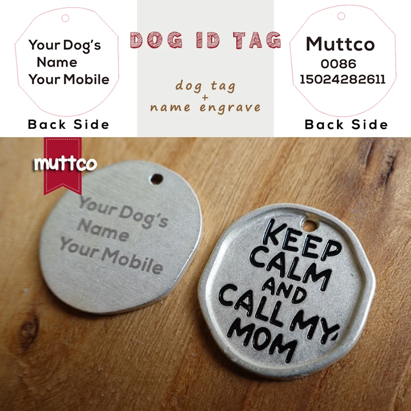 Kirsite-grabado láser funcional, letras de autodiseño de metal, grabado redondo, identificación de perros, tallar Nombre y teléfono, venta al por mayor