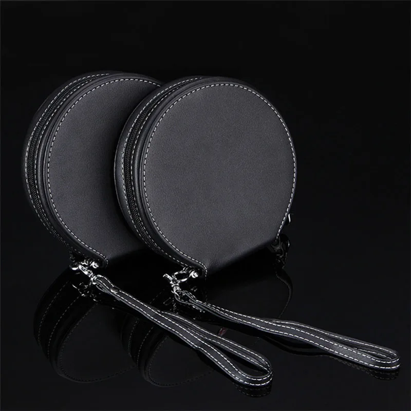 Caja de CD negra barata y portátil para coche, estuche para DVD, bolsa de almacenamiento de suministros automotrices, organizador de viaje para el hogar o el coche, soporte de CD de cuero - imagen 2