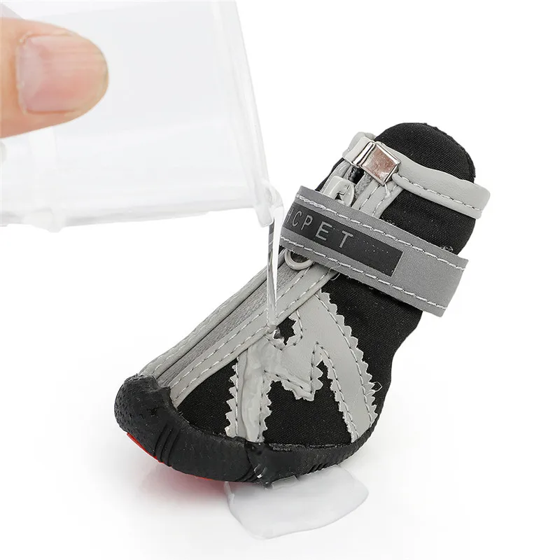 Zapatos impermeables para perros, botas para perros pequeños, zapatos duraderos para caminar para mascotas, correas de sujeción reflectantes, suela antideslizante resistente - imagen 2