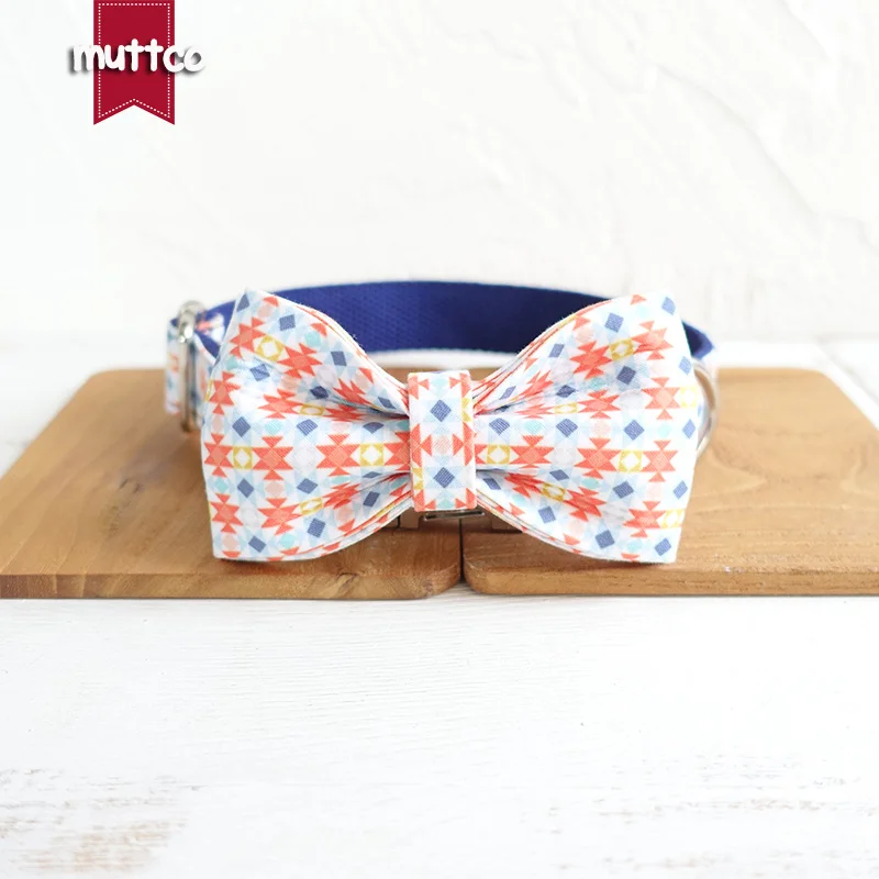 MUTTCO venta al por menor collar de estilo británico collar hecho a mano bowknot LA LANTERN moda a cuadros collar de perro conjunto de correa 5 tamaños UDC056 - imagen 4