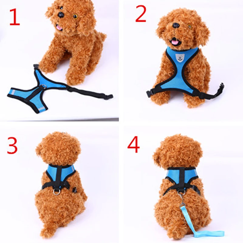 Conjunto de collar y correa de encaje para mascotas, chaleco con arnés para cachorros y perros, de alta calidad, accesorios para chihuahua, ZL145-3 - imagen 5