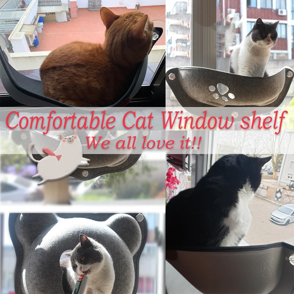 Hamaca de succión para mascotas, cama de fieltro para ventana, estante de descanso para gatos, casa, tumbona, Hurón, cama para mascotas, cálido, suave y cómodo, BD0150 - imagen 2