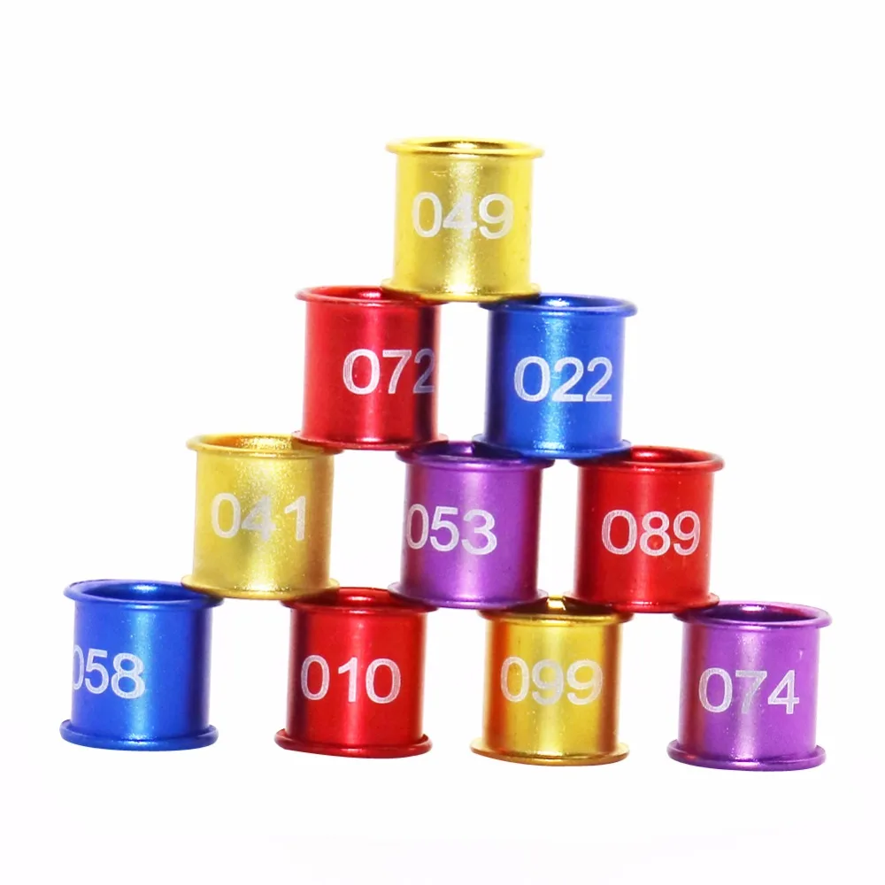 Anillo Digital de aluminio para pies, accesorio de 8mm de diámetro, personalizado, 4 colores, piezas, 100 NO.001-100