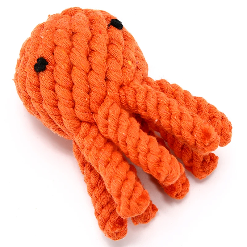 Juguete masticable hecho a mano para perros, cuerda de algodón para morder, juguetes duraderos de pulpo para mascotas, limpieza de dientes de perro grande y Molar, TY0039 - imagen 5