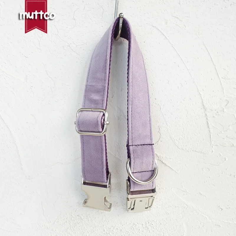 MUTTCO vende al por menor collar personalizado con etiqueta para perro mascota THE VIOLET auto-diseño ajustable cachorro gato placa de identificación collares 5 tamaños UDC082 - imagen 2