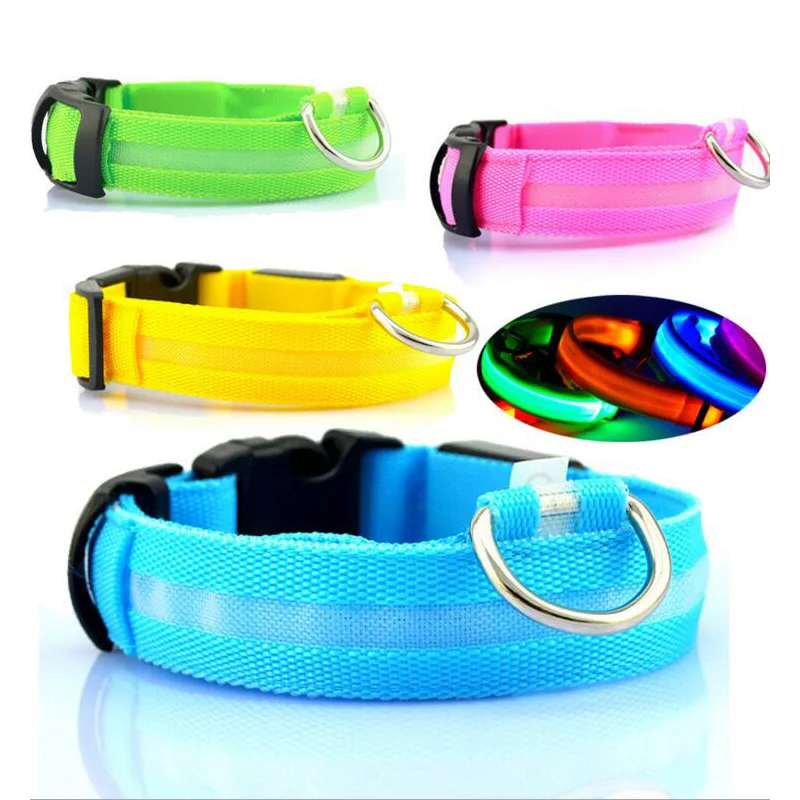 Collar LED fluorescente para mascotas con luz brillante