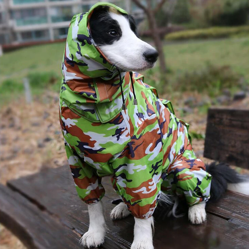 Chubasquero de camuflaje para perro, chaquetas de lluvia impermeables, abrigos encantadores, Appreal para Labrador mediano y grande, Pastor Alemán - imagen 4