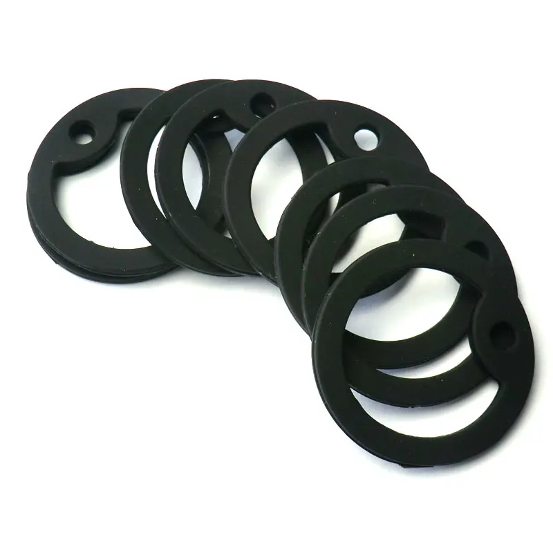 Venta al por mayor, 100 Uds., silenciador negro, accesorios de etiqueta de hombre personalizados, etiqueta de perro para hombre, silenciador, etiqueta de joyería redonda de goma - imagen 5