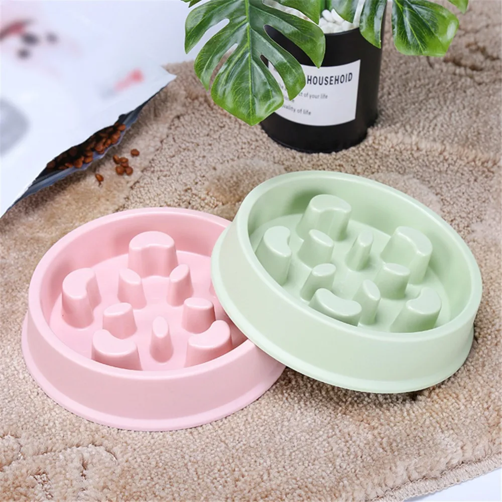 Cuenco de plástico antiasfixia para perro y gato, alimentador lento para mascotas, plato para comer, plato para comida, antigoteo, nuevo - imagen 3