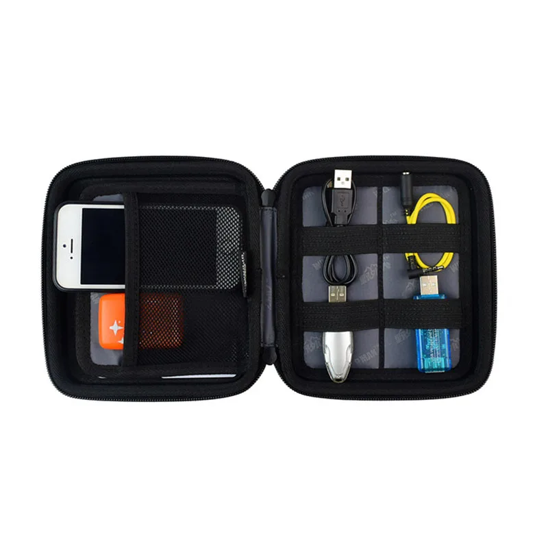 Bolsa de almacenamiento de productos digitales electrónicos, caja organizadora de viaje para el hogar, cubierta para cargador de Cable de datos, con cierre de cremallera, funda EVA - imagen 3