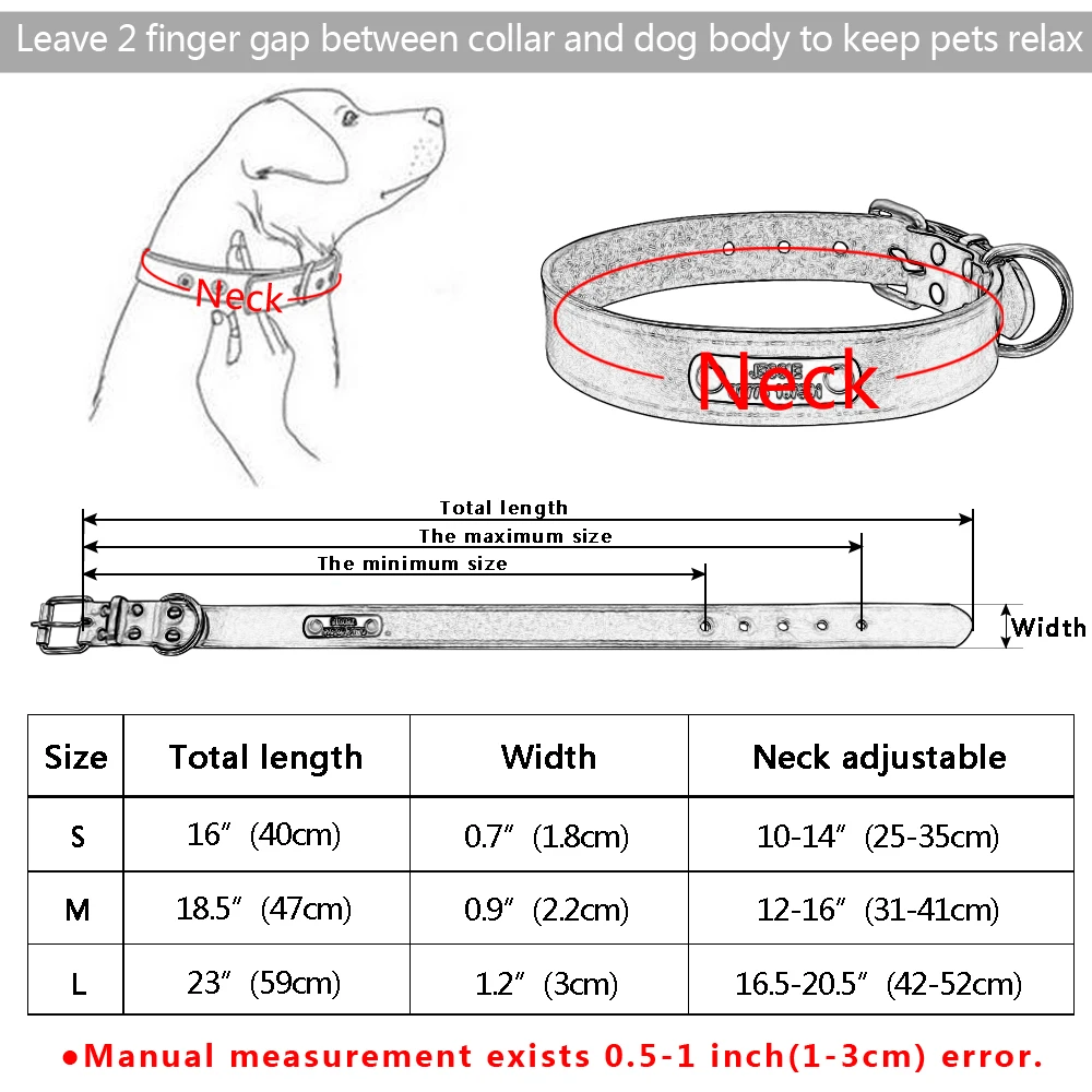 Guía medición collar - Tabla tallas perros