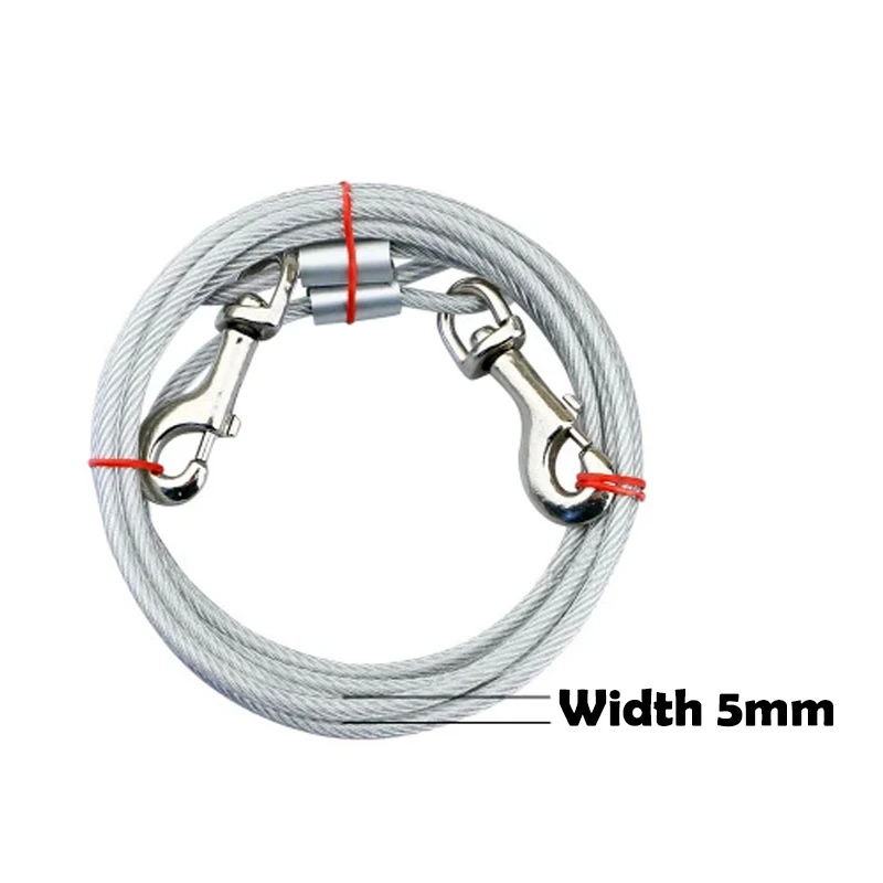 Correa de alambre de acero para perros, correas dobles antimordeduras, no se enreda, para exteriores, Picnic, Camping, caminar, 3 colores - imagen 3