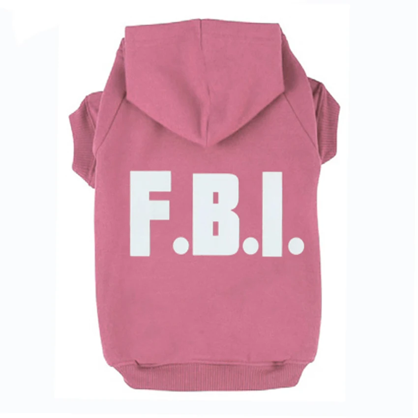 Ropa para perros con estampado del FBI, sudaderas con capucha, jerséis, chándales para el cuidado de la taza de té de Chihuahua y perros grandes - imagen 3