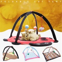 Tienda verde transpirable para gatos con sonajero incorporated
