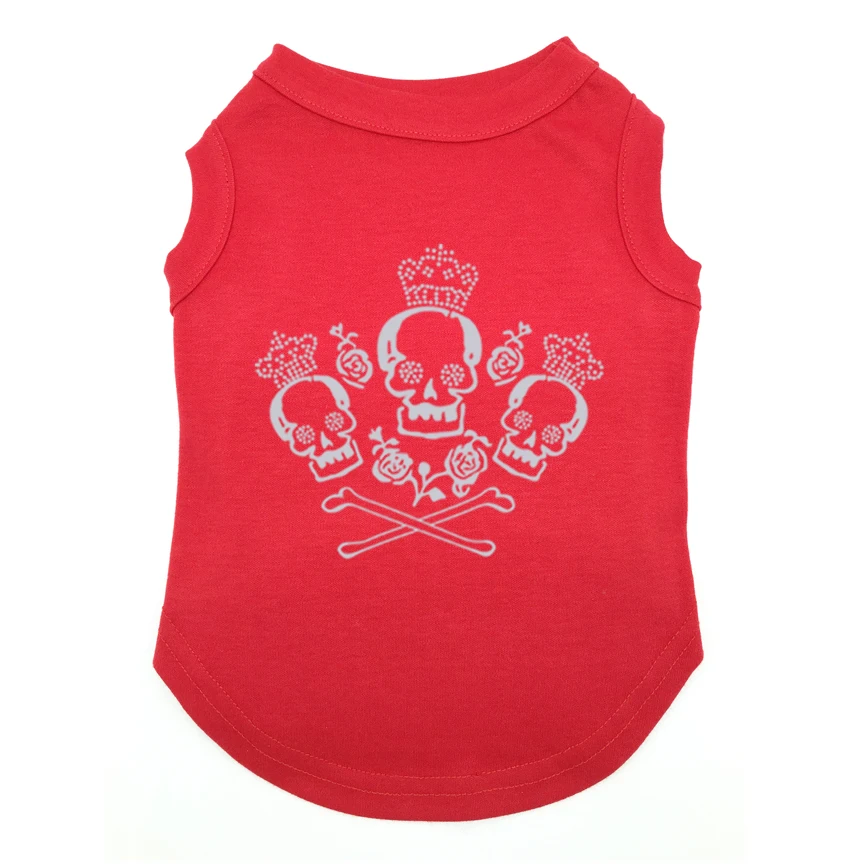 Camisetas con estampado de calavera rosa para mascotas, ropa barata de poliéster, camisetas sin mangas para todas las estaciones, gran oferta - imagen 2