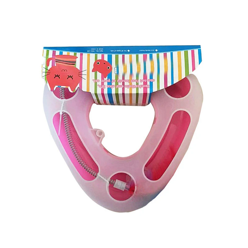 Bonito plato giratorio de primavera, juguete de entrenamiento para gatos, divertido plato giratorio de entretenimiento, juguetes para gatos con plumas, suministros interactivos para perros pequeños para mascotas - imagen 5