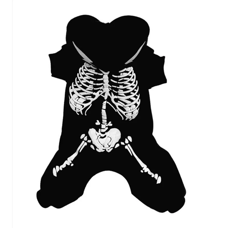 Disfraz de otoño e invierno para perros, ropa cálida para perros, chaqueta para cachorros, abrigo con calavera luminosa, suéter suave para cachorros, ropa de Navidad para mascotas - imagen 5