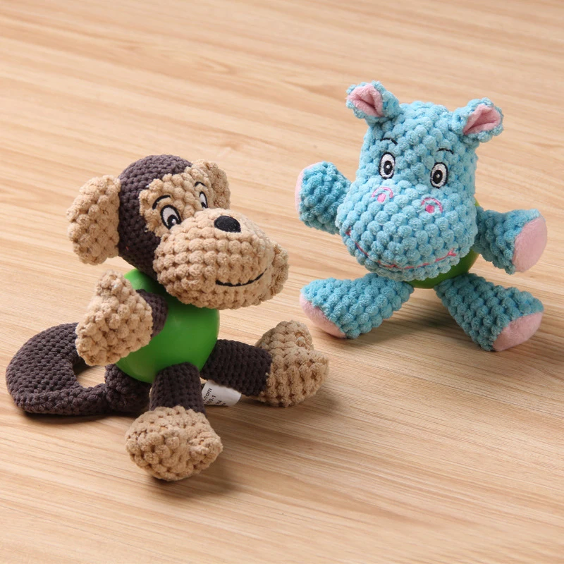 Mini juguetes de animales de dibujos animados de peluche, divertidos cachorros, juguetes interactivos para perros pequeños, juguetes para masticar resistentes a mordeduras, suministros para mascotas - imagen 3