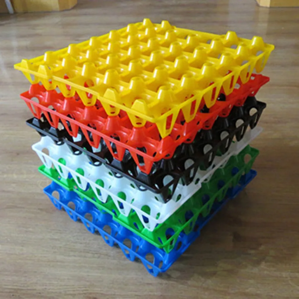 Bandeja de huevos de capa de plástico para granja de pollos, herramienta comercial de transporte de rotación, equipo de aves de corral, 29x29x5cm, 2 piezas, capacidad de 30 huevos - imagen 4