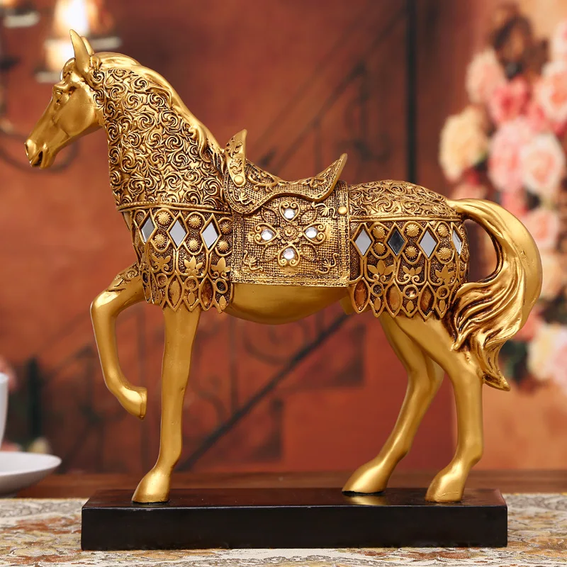Ancient War Horse Wedding Decoration Figurines Miniatures Artificial animal Ornament Vintage Home Decor Valentines Day Gift - imagen 3